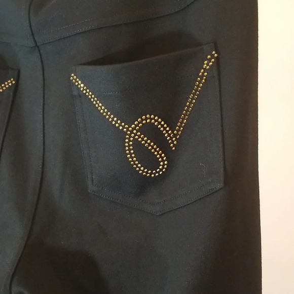 bebe faux 5 packet PDR Pants bling gold pockets rhinestone studded cute y2k - Picture 3 of 7